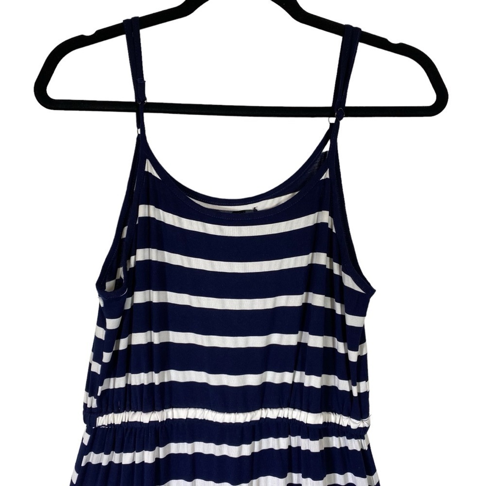 5th & Love women's size Medium Navy White Stripe Spaghetti Strap Maxi dress - Picture 3 of 5